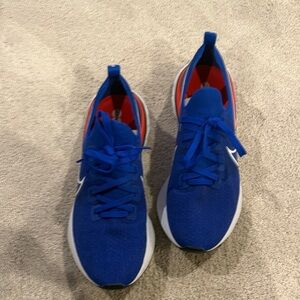 Gently worn Nike React Infinity Run Fly Knit ‘Racer Blue Crimson Sz 10 No Box